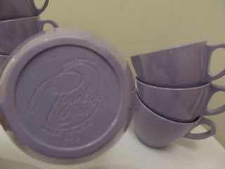  50s mid century purple melmac Royalon 8 piece cup plastic dishes set