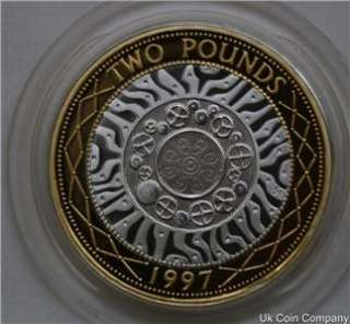 1997 SHOULDERS GIANTS £2 POUND SILVER GOLD PROOF COIN  