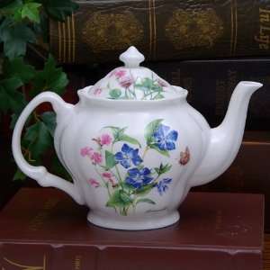  Botanical Floral Bone China Teapot