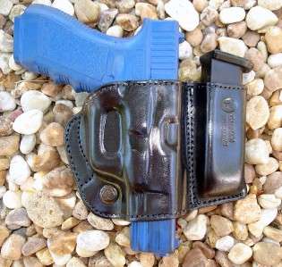 LEATHER BELT HOLSTER w/ MAG for GLOCK 22 23 27 35  