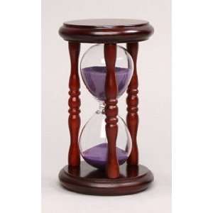 Minute Sand Timer   Purple Sand in Cherry Stand   6 in. Tall   Pack 