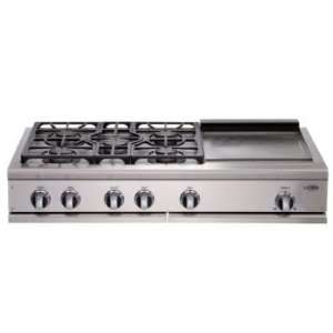  CP486GD 48 Pro Style Gas Rangetop with 6 Sealed Dual Flow Burners 