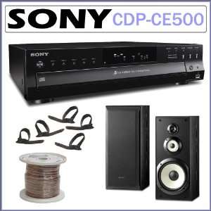  Sony CDP CE500 CD R/RW 5 Disc Changer and Player + Sony SS 