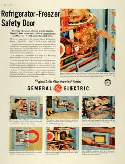 1956 Ad General Electric Co Refrigerator Freezer Food  