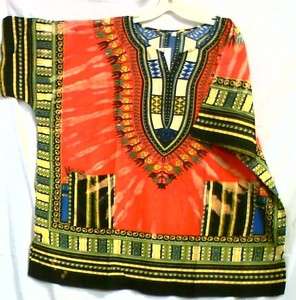 African Clothing Tie Dye Hippie Dashiki Blouse 4X 5X 6X  