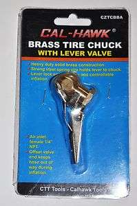 CLIP ON 1/4 INCH NPT SOLID BRASS AIR CHUCK TIRE INFLATOR LOCKING 