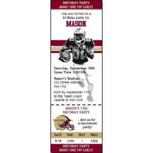   49ers Colored Football Party Ticket Invitation