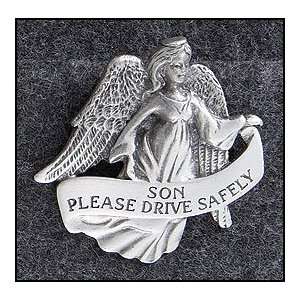  Son with Angel Visor Clip for Automobile, Pewter 