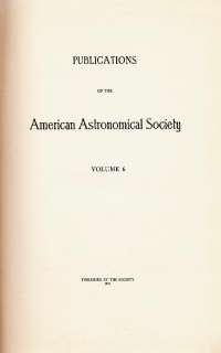 1931 PUBLICATIONS of the AMERICAN ASTRONOMICAL SOCIETY Photos 1926 30 