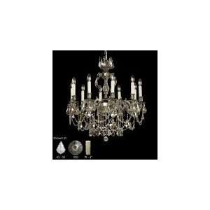   Chandelier in Antique White Glossy with Clear Strass Pendalogue