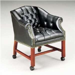   Chair with Casters Finish Walnut, Fabric Jameston Vinyl   Antique