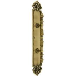  French Baroque Door Pull In Antique Brass.