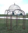 Wrought Iron Gazebo with 4 Arches   Metal Trellis Structure for Patio 
