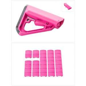 AR 15 Kitty Pink Furniture Kit, Fits MIL SPEC Tube Size 
