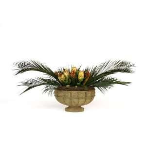  Decorative Artificial Arrangement of Silk Proteas, Natural 