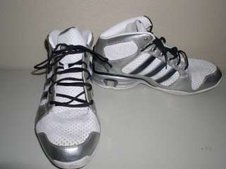 Adidas Mens Athletic Shoes White and Silver Size 15 Very Good 