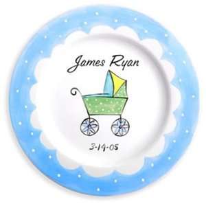  Baby Carriage Boy Personalized Plate Baby