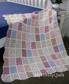 Soft Colourful Patches Baby Cot Crib Quilt Throw   NEW  
