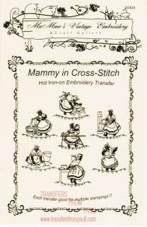 Mammy in Cross stitch Days of the Week Hot Iron Embroidery Transfers 