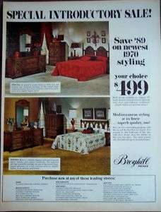 Broyhill Bedroom Furniture vintage 1970 decor ad  