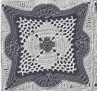 Vintage Crochet PATTERN MOTIF Block Bedspread Taj Mahal  