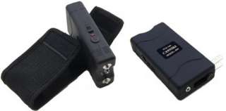 Black 6.8 Million Volt Mini Stun Gun LED Light (Rechargeable) w/ FREE 
