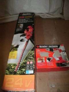 BLACK AND DECKER TOOLS CORDLESS DRILL & HEDGE TRIMMER  