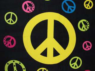 Multicolor Peace Sign Reactive Beach Towel 60` X 30`  