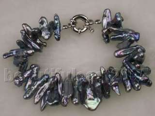 Rare&abnormal black pearl necklace&bracelet&earrings  