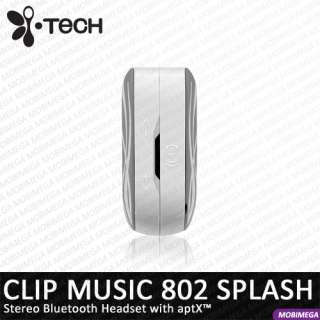 Tech Clip Music 802 Splash FM Bluetooth Headset White  