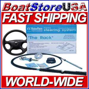   SS14115 Rack and Pinion Boat Steering System With 13 Wheel   15 ft