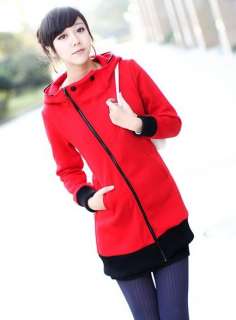 New Korean style Womens Hooded Zipped Jackets Coats Hoodie Outerwear 