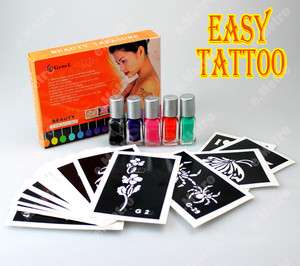 Diff Colors Body Temporary Tattoo Painting Oil with 15 Pattern 