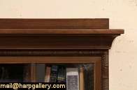 Triple Carved Antique Bookcase, Glass Doors  