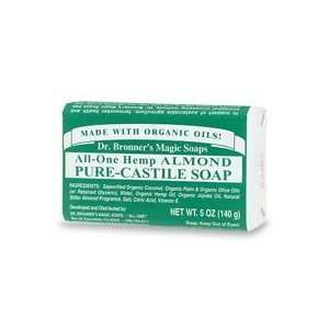   Dr. Bronner   Organic Almond Castile Soap Bar, 5 oz bar soap Beauty