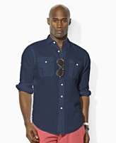 Polo Ralph Lauren Big and Tall Shirt, Custom Fit Linen Ranger Shirt
