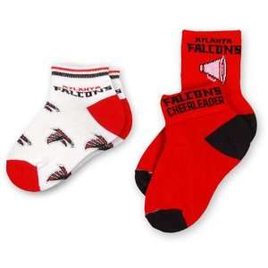  For Bare Feet Atlanta Falcons Girls Socks (2 Pack) Size 