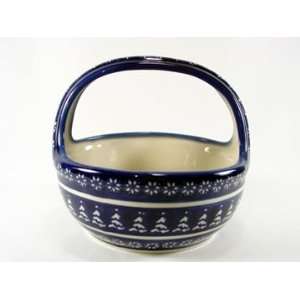 Polish Pottery Basket Winter Frost z1212 243 