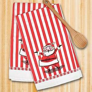  Retro Santa Claus Kitchen Towels   Vintage Holiday Cotton 