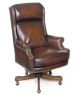 Distressed Brown Leather Swivel Office Chair SS EC293  