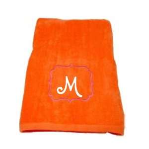  Haute Orange Monogrammed Beach Towel