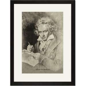  Black Framed/Matted Print 17x23, Ludwig Van Beethoven 