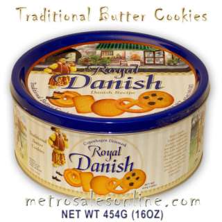 Royal Traditional Danish Butter Cookies in 16 oz tin 838452002637 