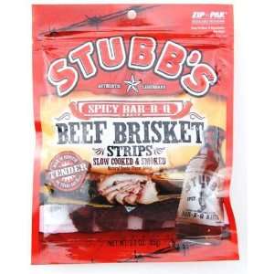 Stubbs Spicy Bar B Q Beef Brisket Strips   32 pack  