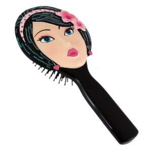  Classic Hairbrush Brunette with Bejeweled Flower Headband Beauty