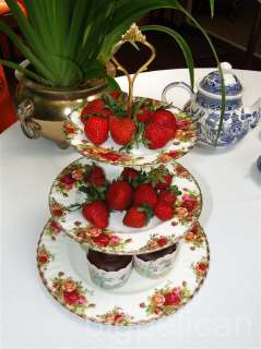 Tier Cupcake/High Tea/ Serving Stand Royal Albert Old Country Roses 