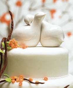 Contemporary Love Birds Cake Top Wedding cake topper  