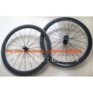 full carbon road bike bicycle 700c tubular wheelset 56mm   rim spokes 
