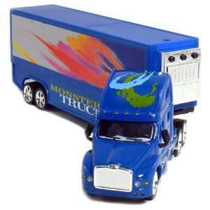  11 Monster Truck Big Rig Hauler with Sounds Effect, Blue 