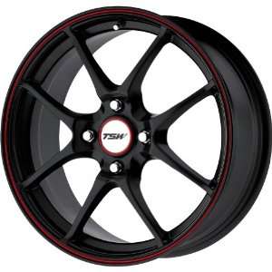  TSW Alloy Wheels Trackstar 4 Flat Black Wheel with Red Lip 